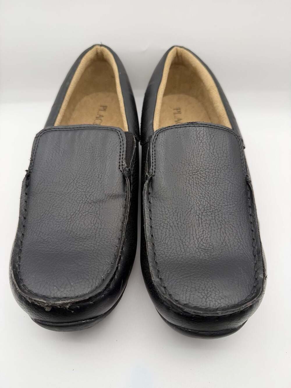 The Children’s Place Boys Slip On Dress Shoes Size 6 Black Faux Leather Loafers